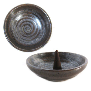 Ceramic Swirl Dish (Dark Brown)
