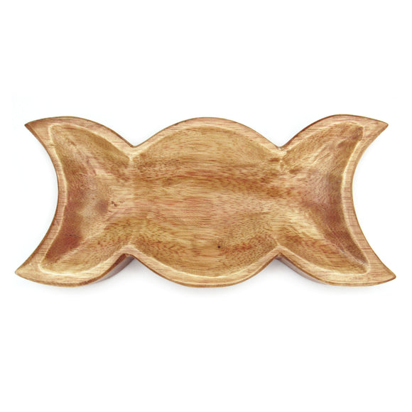 Triple Moon Teak Wood Bowl (9 Inches)