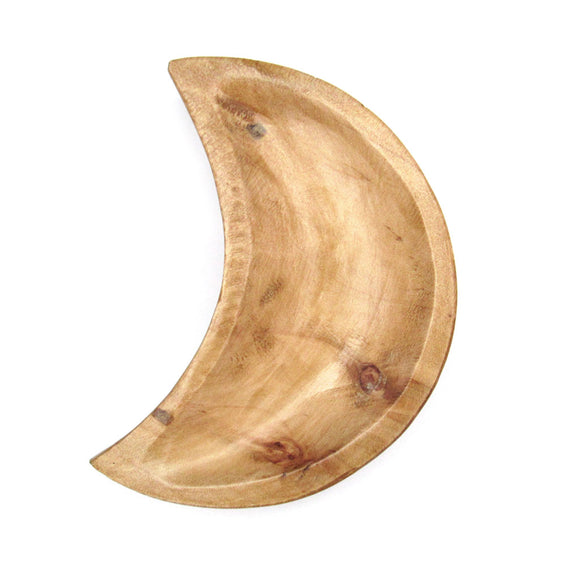 Crescent Moon Teak Wood Bowl (5 Inches)