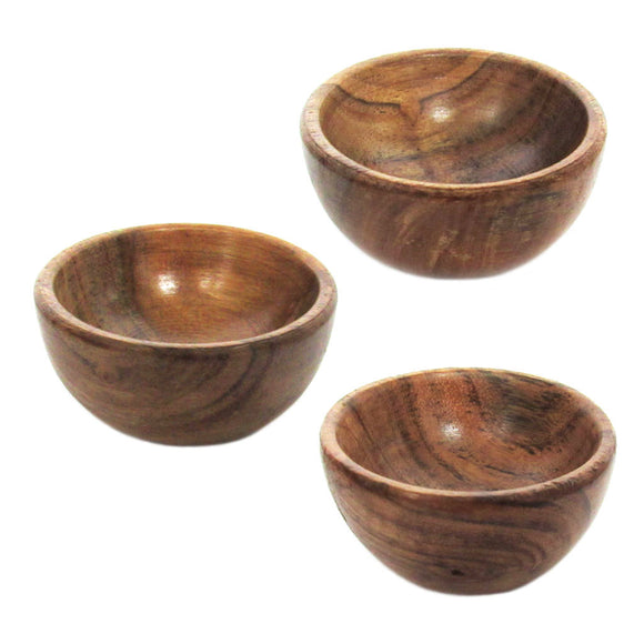Carved Wood Mini Bowl (2 Inches)
