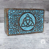 Blue Triquetra Wood Box