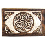 Celtic Spirals Carved Wood Box