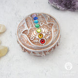 Hamsa Trinket Box with Chakra Gems