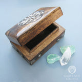Mini Trinket Box with Metal Trim (Celtic Wheel)
