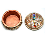 Hamsa Trinket Box with Chakra Gems
