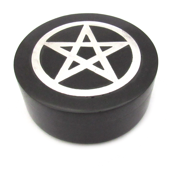 Pentagram Inlaid Soapstone Box