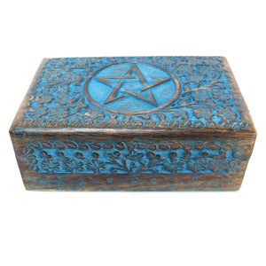 Blue Pentagram Wood Box