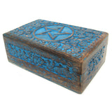 Blue Pentagram Wood Box