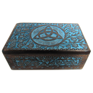 Blue Triquetra Wood Box