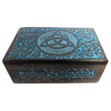 Blue Triquetra Wood Box