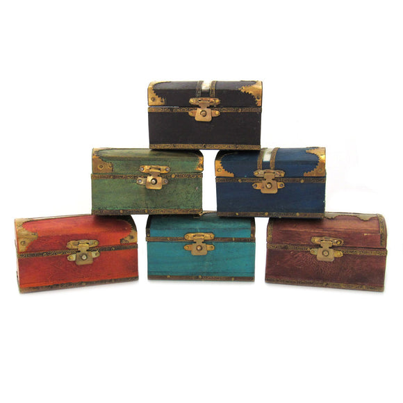 Colored Wood Mini Chests (Set of 6)