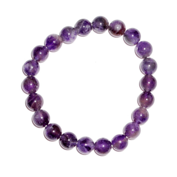 Amethyst Round Bead Bracelet (8mm)