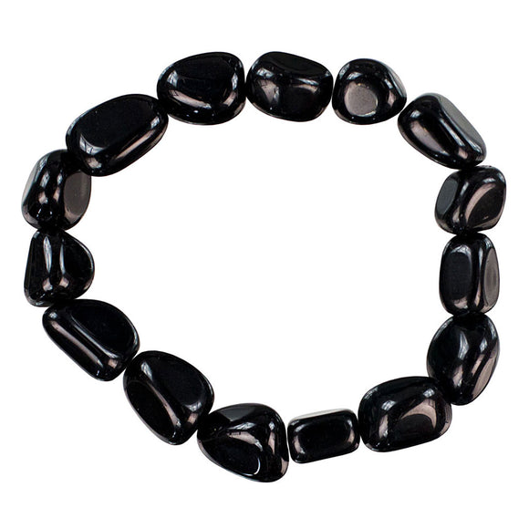 Tumbled Black Obsidian Bracelet