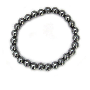 Hematite Round Bead Bracelet (8mm)