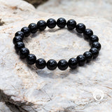 Black Onyx Round Bead Bracelet (8mm)