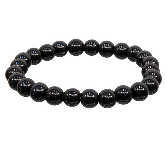 Black Onyx Round Bead Bracelet (8mm)