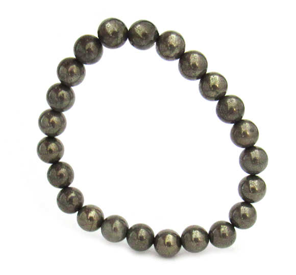 Pyrite Round Bead Bracelet (8mm)