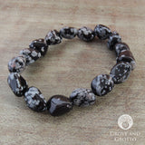 Tumbled Snowflake Obsidian Bracelet