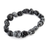 Tumbled Snowflake Obsidian Bracelet