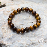 Tiger's Eye Round Bead Bracelet (8mm)