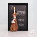 Mini Magick Broomstick with Witch's Hat Charm