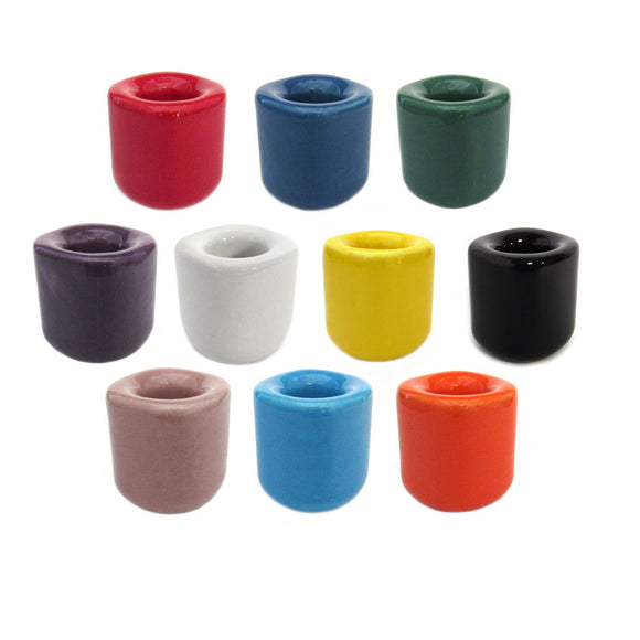 Set of 10 Ceramic Chime Candle Holders (Assorted Colors)