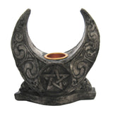 Dryad Design Moon Pentacle Candle Holder (Stone Color)