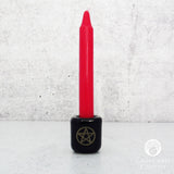 Pentacle Ceramic Chime Candle Holder (Black with Gold)