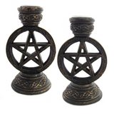 Wiccan Pentagram Candle Holders (Set of 2)