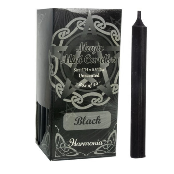 Black Mini Candles (Box of 20)