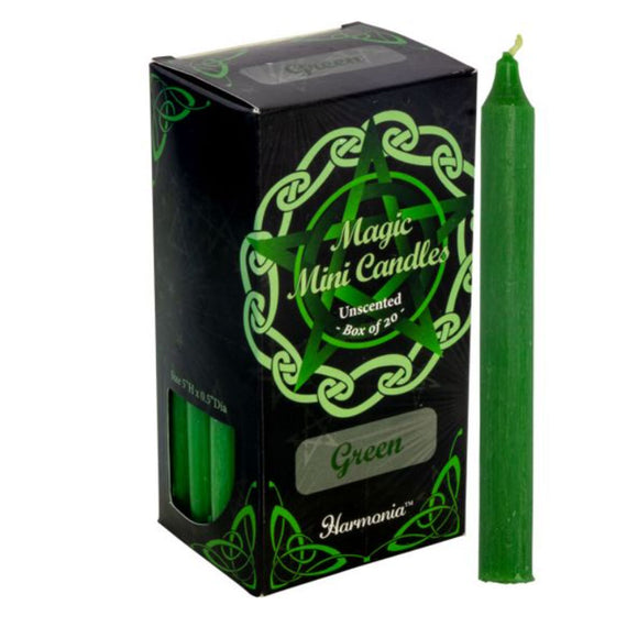 Green Mini Candles (Box of 20)