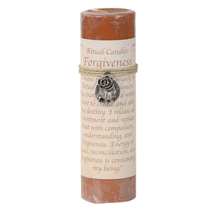 Forgiveness Pillar Candle with Pewter Pendant