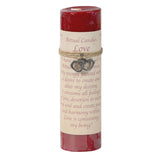 Love Pillar Candle with Pewter Pendant