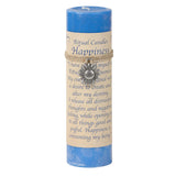 Happiness Pillar Candle with Pewter Pendant