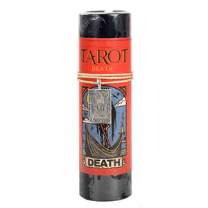 Death Tarot Pillar Candle with Pewter Pendant