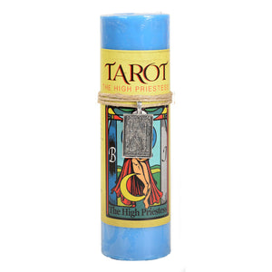 The High Priestess Tarot Pillar Candle with Pewter Pendant