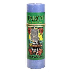 The Magician Tarot Pillar Candle with Pewter Pendant