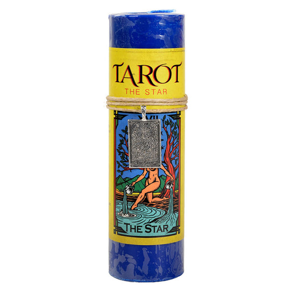 The Star Tarot Pillar Candle with Pewter Pendant