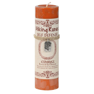 Viking Rune Pillar Candle with Eihwaz (Self-Defense) Pendant