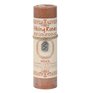 Viking Rune Pillar Candle with Sigel (Self-Confidence) Pendant