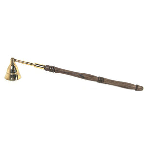 Vintage Style Brass and Wood Candle Snuffer