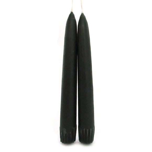 Old-Fashioned Taper Candle Pair (Dark Green)
