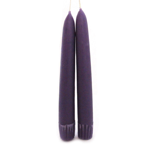 Old-Fashioned Taper Candle Pair (Purple)