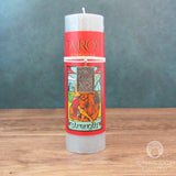 Strength Tarot Pillar Candle with Pewter Pendant