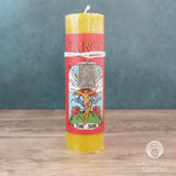 The Sun Tarot Pillar Candle with Pewter Pendant