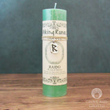 Viking Rune Pillar Candle with Raido (Travel) Pendant