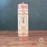 Viking Rune Pillar Candle with Sigel (Self-Confidence) Pendant