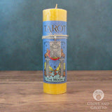 The Moon Tarot Pillar Candle with Pewter Pendant