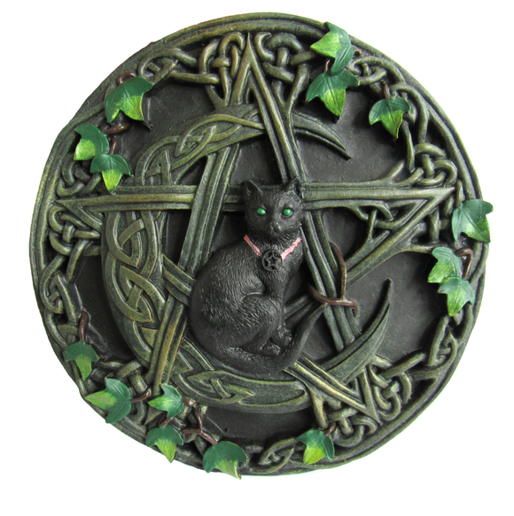 Cat and Pentagram Plaque