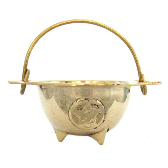 Brass Pentagram Mini Cauldron